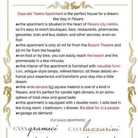 Casa Del Teatro Con Splendida Terrazza Di Fronte Al Teatro Rossini Апартаменты